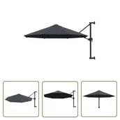 Parasole ogrodowe - The Living Store Parasol ścienny na metalowym słupku - 300 cm - antracytowy - Parasol - miniaturka - grafika 1