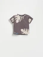 Bluzki dla niemowląt - Reserved - Bawełniany t-shirt z nadrukiem - czarny - miniaturka - grafika 1
