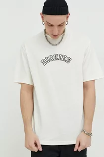 Koszulki męskie - Dickies t-shirt bawełniany kolor beżowy z aplikacją - grafika 1
