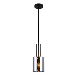 Italux Wisząca LAMPA loftowa SARDO PND-5581-1-SC+SG szklana OPRAWA skandynawski ZWIS okrągła tuba nikiel przydymiona PND-5581-1-SC+SG - Lampy sufitowe - miniaturka - grafika 1