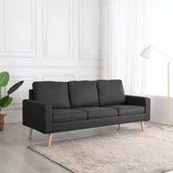 Sofy i kanapy - vidaXL 3-osobowa sofa, ciemnoszara, tapicerowana tkaniną - miniaturka - grafika 1