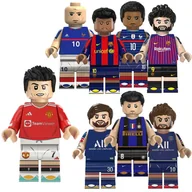 Klocki - Piłkarska Extraliga - Mbappe Messi Ronaldo Neymar Zinedine Suarez Ibrahimovic Ronaldinho - figurki klocki 8 szt - miniaturka - grafika 1