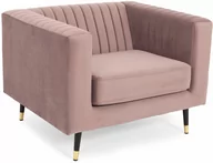 Fotele - Edomator.pl Fotel glamour pikowany OXFORD - pudrowy róż - miniaturka - grafika 1