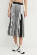 Spódnice - Karl Lagerfeld spódnica kolor srebrny midi rozkloszowana A1W12004 - miniaturka - grafika 1