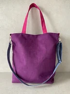 Torebki damskie - Torba na ramię XL - fiolet, fuksja, szaroniebieski - miniaturka - grafika 1