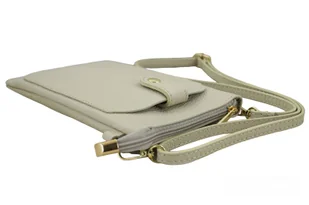 Torebka skórzana / etui na telefon - Beżowe jasne - Etui i futerały do telefonów - miniaturka - grafika 3