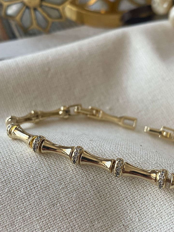 Luseera Pozłacana bransoletka z cyrkoniami