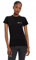 Koszulki i topy damskie - KARL LAGERFELD CZARNY T SHIRT Z LOGO Z OKRĄGŁYM DEKOLTEM M I1D - miniaturka - grafika 1