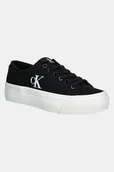 Trampki damskie - Calvin Klein Jeans tenisówki VULC FLATFORM LOW CV MG damskie kolor czarny YW0YW01763 - miniaturka - grafika 1