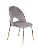 Krzesła - Krzesło do jadalni Molly, szare, tapicerowane, walurowe, do toaletki - miniaturka - grafika 1