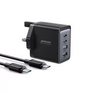 Ładowarki do telefonów - Ładowarka sieciowa USB-C USB-A 67W GaN (UK) + kabel USB-C Joyroom - miniaturka - grafika 1