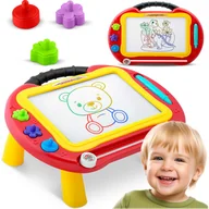 Tablice dla dzieci - Znikopis tablica magnetyczna stolik do rysowania Ricokids czerwony - miniaturka - grafika 1