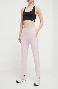 Puma spodnie treningowe Evostripe kolor różowy gładkie 677880 - Spodnie damskie - miniaturka - grafika 1