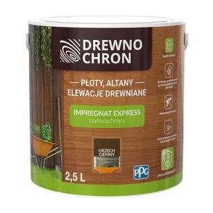Drewnochron IMPREGNAT EXPRESS OGR$2D- orzech ciemny, 2.5l - Farby i impregnaty do drewna - miniaturka - grafika 1