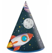 Gadżety na imprezę - Czapeczki Urodzinowe Kosmos, 6 Szt. - miniaturka - grafika 1