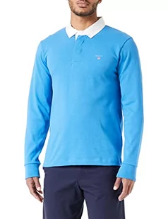 GANT Męska bluza SOLID HEAVY RUGGER, Day Blue, L - Bluzy męskie - miniaturka - grafika 1