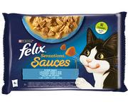 Mokra karma dla kotów - FELIX Sensations Rybne Smaki w sosie z dorszem i sardynką 4x85g - miniaturka - grafika 1