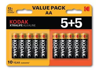 Kodak BATERIE ALKALICZNE XTRALIFE AA LR6 5+5 10 PACK) 30423459 - Baterie i akcesoria - miniaturka - grafika 2