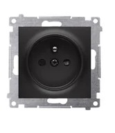 Gniazdka elektryczne - Kontakt Simon Gniazdo pojedyncze z/u szybkozłączki SIMON 54 - czarny mat - miniaturka - grafika 1