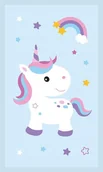 Okrycia kąpielowe dla dzieci - Ręczniczek do przedszkola 30x50 Kids niebieski Jednorożec bawełniany 350g/m2 - miniaturka - grafika 1