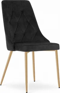Leobert Krzesło IMOLA - czarny aksamit / nogi kolor drewna x 1 - Krzesła - miniaturka - grafika 1