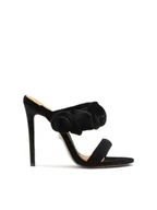 Klapki i japonki damskie - Klapki na obcasie zdobione różami 3D - 38 - miniaturka - grafika 1