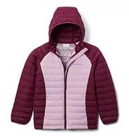 Kurtki i płaszcze dla dziewczynek - Columbia Młodzieżowa kurtka z kapturem Powder Lite, Marionberry, Aura, XL - miniaturka - grafika 1