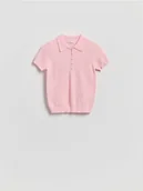 Bluzki damskie - Reserved - Dzianinowa bluzka - pastelowy róż - miniaturka - grafika 1