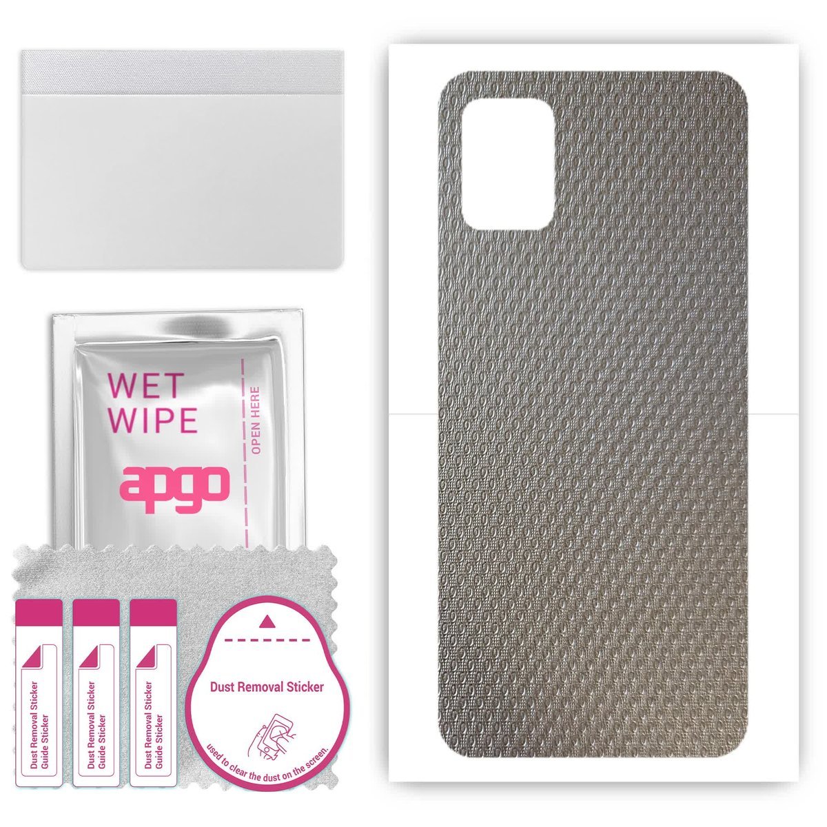 Folia naklejka skórka strukturalna na TYŁ do Samsung Galaxy A31 - Aluminium krople - apgo SKINS