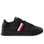 Buty sportowe męskie - Buty Tommy Hilfiger Supercup Stripes Leather Ess FM0FM04895-BDS - czarne - miniaturka - grafika 1