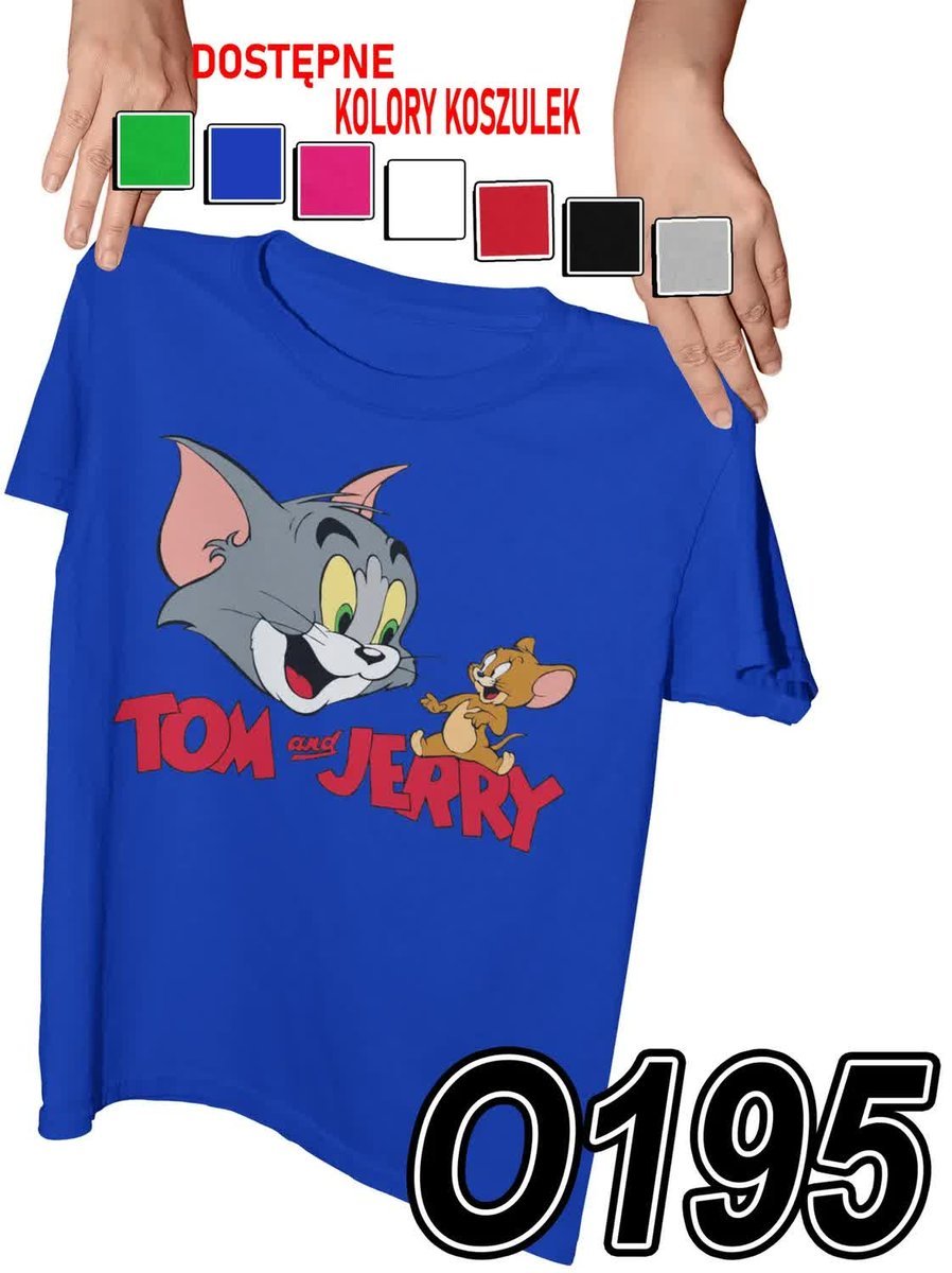 Koszulka Dziecięca Z Nadrukiem Tom & Jerry Bajki Kreskówki - M 134-140