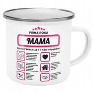 Kubki - Emaliowany Kubek Garnuszek Dzień Matki Dla Mamy Prezent Firma Mama - miniaturka - grafika 1