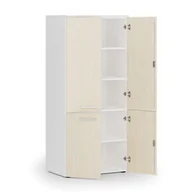 Szafy biurowe - Szafa biurowa pół-drzwi PRIMO WHITE, 1781 x 800 x 500 mm, biały/brzoza - miniaturka - grafika 1