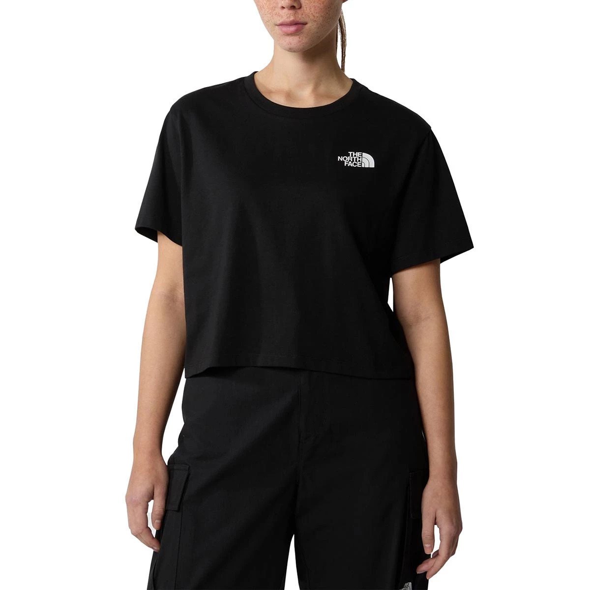 Koszulka damska TNF NF0A87U4JK3 SIMPLE DOME CROPPED Czarna