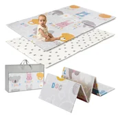 Maty edukacyjne - MATA EDUKACYJNA PIANKOWA DWUSTRONNA SKŁADANA MATA DLA DZIECI DUŻA 120X180CM LORELLI - miniaturka - grafika 1