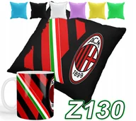 Gadżety dla niej i dla niego - ZESTAW KUBEK +POSZEWKA Z NADRUKIEM PREZENT PIŁKA ACE MILAN +IMIĘ - miniaturka - grafika 1