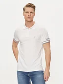 Koszulki męskie - Tommy Hilfiger Polo Flag MW0MW34780 Biały Slim Fit - miniaturka - grafika 1