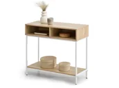 Konsole i sekretarzyki - KONSOLA W STYLU SKANDYNAWSKIM FRIDA SONOMA NA BIAŁYM STELAŻU - miniaturka - grafika 1