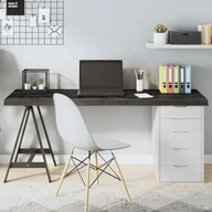 Meble modułowe i akcesoria - vidaXL Blat stołu, ciemnoszary, 160x50x6 cm, lite drewno dębowe - miniaturka - grafika 1