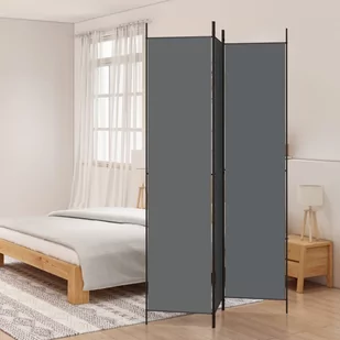 Lumarko Parawan 3-panelowy, antracytowy, 150x220 cm, tkanina! - Parawany - miniaturka - grafika 1