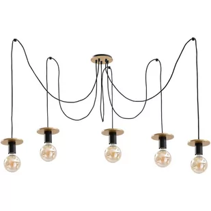 KET Loftowa LAMPA wisząca industrialna OPRAWA pająk ZWIS metalowy czarny złoty KET423 - Lampy sufitowe - miniaturka - grafika 1