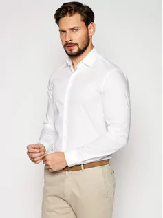 Koszule damskie - Calvin Klein Koszula Poplin Stretch K10K106040 Biały Slim Fit - grafika 1