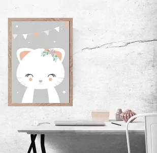 Plakat, Kotek szare tło, 40x50 cm - Plakaty Plakat, Kotek szare tło, 40x50 cm - Plakaty - miniaturka - grafika 1
