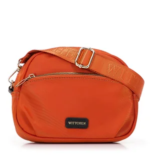 Damska listonoszka z nylonu z kieszenią z przodu pomarańczowa - Torebki damskie - miniaturka - grafika 1