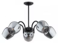 Lampy sufitowe - Lemir Katla żyrandol 5 pł. / czarny matowy + chrom + grafit O3065 W5 CZA + CH O3065 W5 CZA + CH - miniaturka - grafika 1