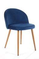 Krzesła - Welurowe krzesło tapicerowane SJ.075 Granatowe - miniaturka - grafika 1