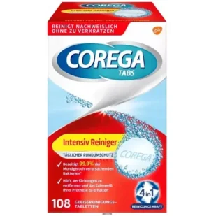 Corega Tabs Intensiv Reiniger, 108 tabletek - Higiena protez i aparatów ortodontycznych - miniaturka - grafika 1