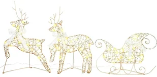 vidaXL LED Renifery z 60 diodami LED 3 pcs Ciepła biel PET - Ozdoby bożonarodzeniowe - miniaturka - grafika 1