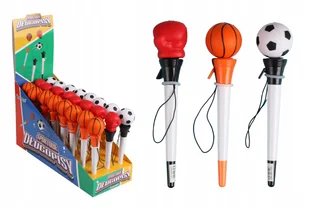 DŁUGOPIS SPORTOWY Z FIGURKĄ PIŁKI NIEBIESKI WKŁAD STRZELAJĄCY - Długopisy - miniaturka - grafika 1
