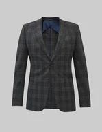Marynarki męskie - marynarka friddani grafit w kratę slim fit - miniaturka - grafika 1